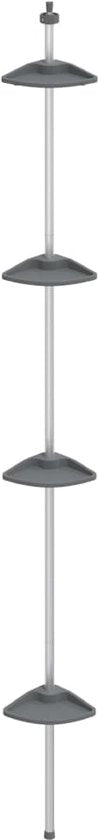 vidaXL - Étagère de douche - 4 niveaux - télescopique - modèle d'angle - aluminium - argent