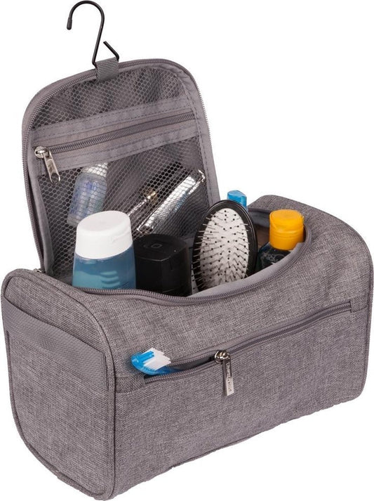 TRVLMORE Trousse de toilette suspendue - Organisateur de voyage avec crochet - Unisexe - Gris
