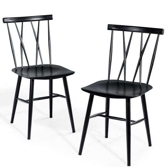 coast Lot de 2 chaises de salle à manger en métal noir - 40 x 51,5 x 82 cm - Cuisine/Salle à manger/Bar