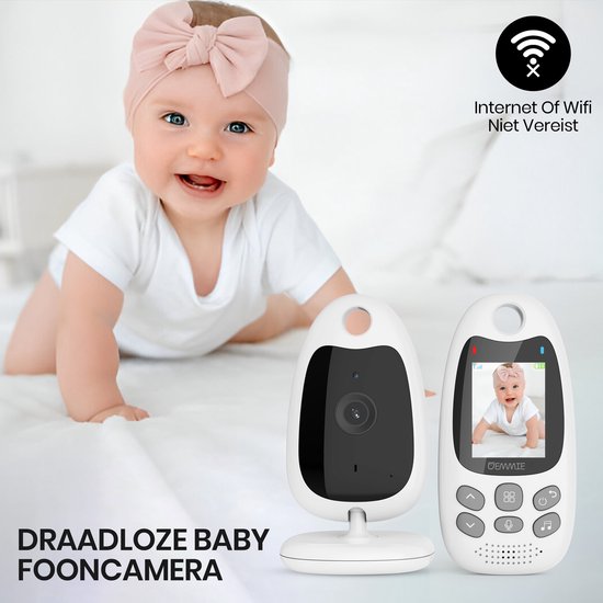 Oemmie Baby Monitor - Baby Monitor avec caméra - Baby Monitor - Baby Camera - Video & Audio - Night Vision - White