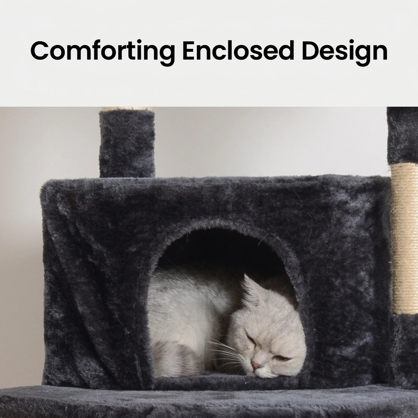 Arbre à chat Ochama avec lit - 102 x 43 x 43 cm - À plusieurs niveaux - Arbres à chat en sisal - Structure d'escalade - Pour chats de petite et moyenne taille