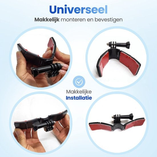 Garpex® Universal Helmet Mount - Support de casque adapté à diverses caméras d'action - Motocyclisme - Universel - Casque de moto