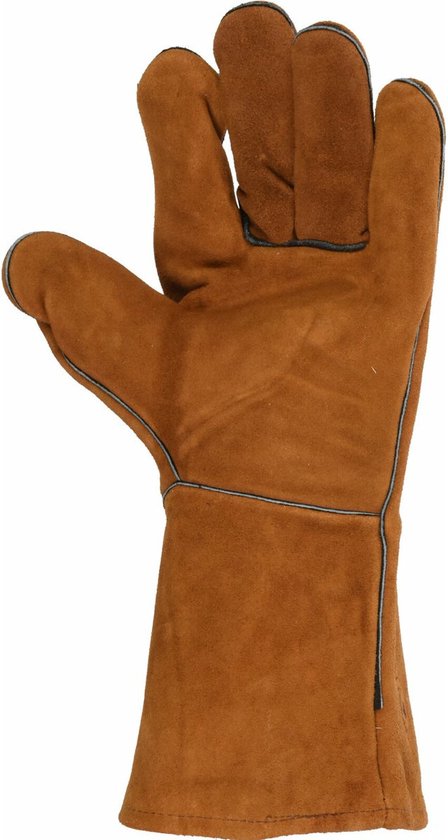 Gants de barbecue Vaggan - cuir - marron camel - résistants à la chaleur jusqu'à 250 degrés