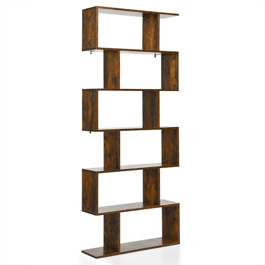 Coast Standregal 6 Level S-Shape BOOKROOM storage shelf wood colour choice-brown
