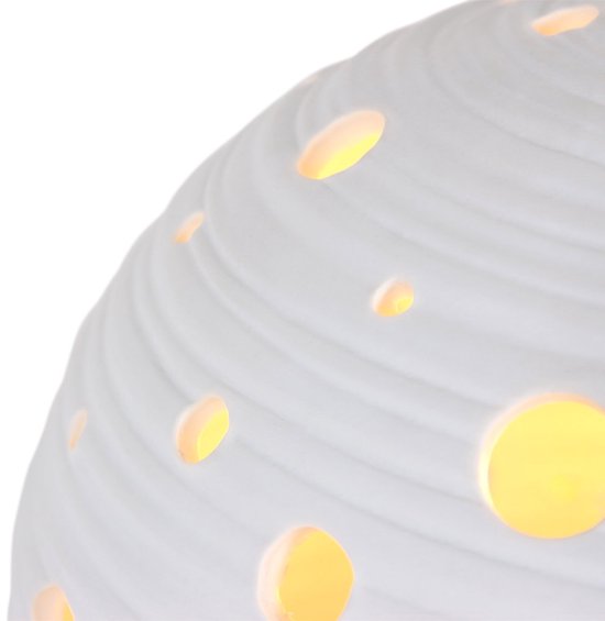 Lampe de table Anne Lighting Jazz - blanche - céramique - 20 cm - douille E14 - 3110W