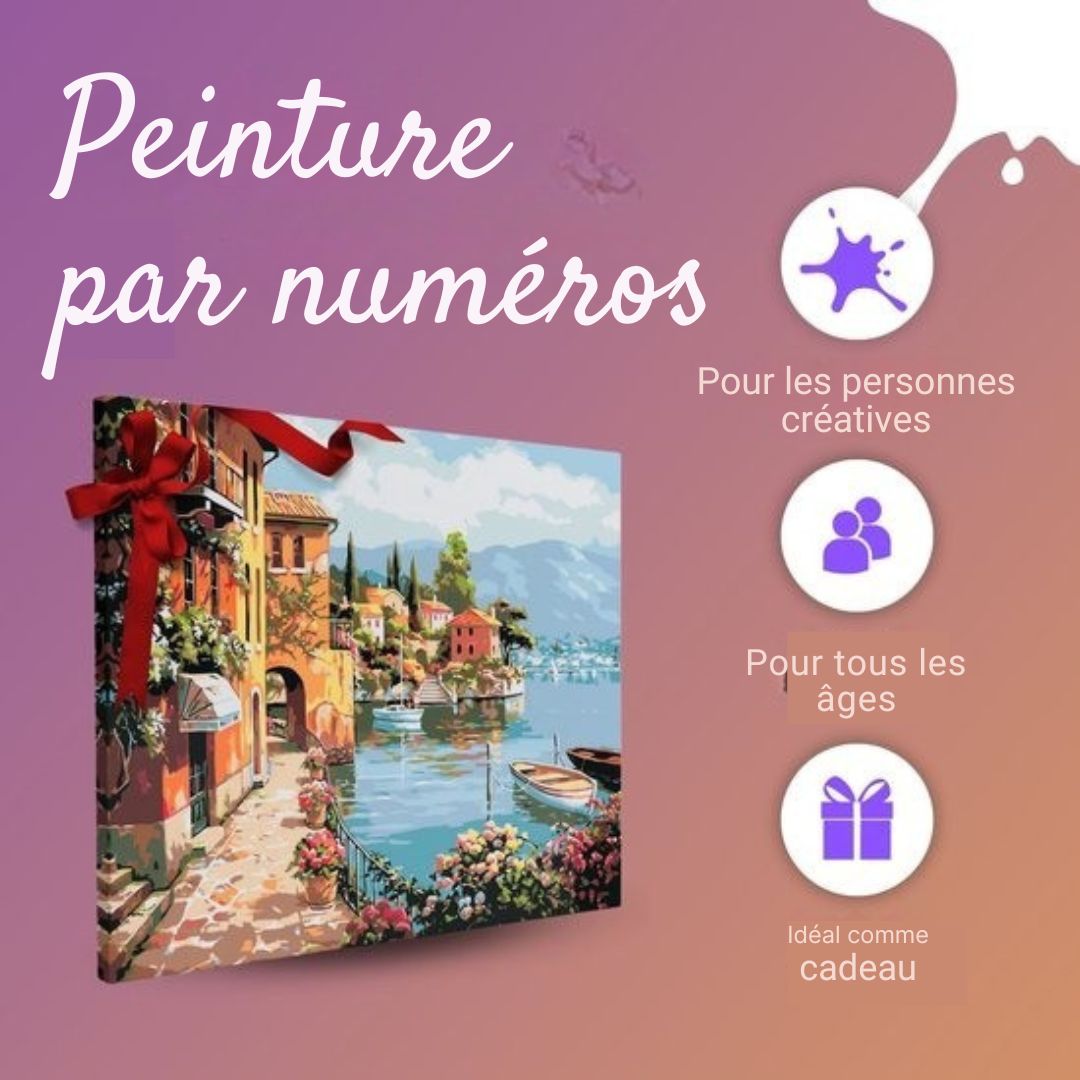 Kit de peinture à l'huile par numéro  Rubye® - Peinture sur toile murale - Inclus Peinture et Pinceaux - Coloriage par Numéros - 40x50cm - multicouleur