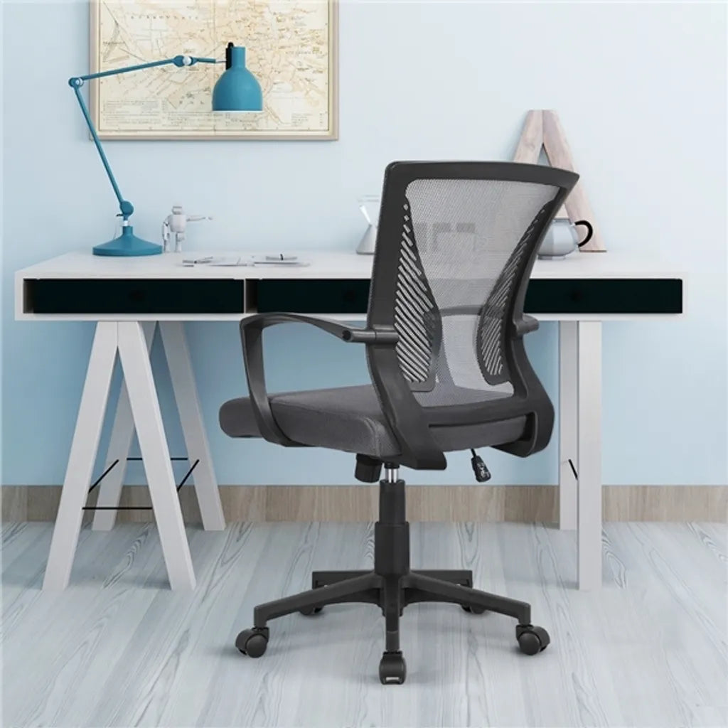Chaise de bureau Yaheetech en maille, gris foncé