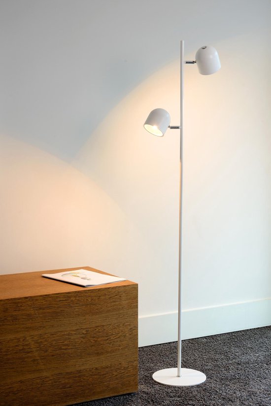 Lucide SKANSKA - Lampadaire - LED 3 StepDim - 2x5 W 3000 K - Blanc
