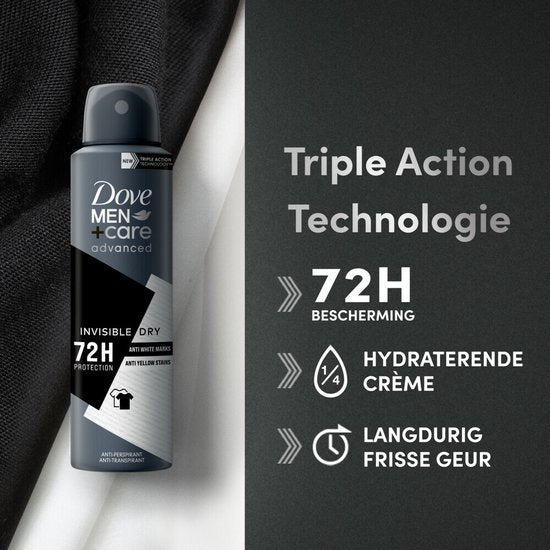 Dove Men+Care - Déodorant - Spray - Invisible Dry - 150ml