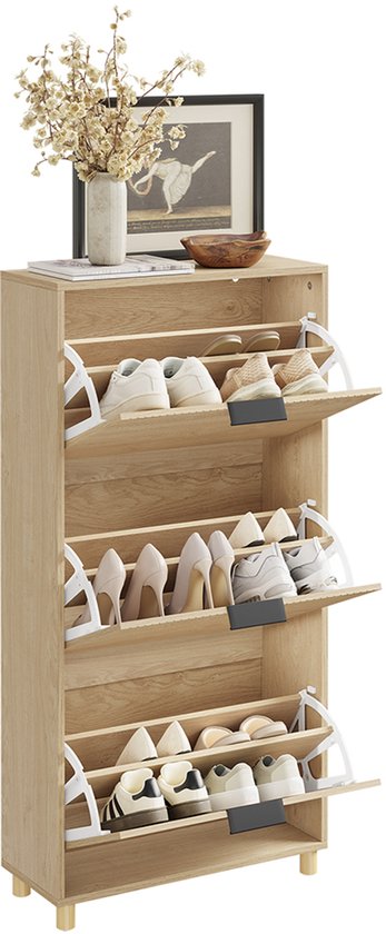 SoBuy Meuble à chaussures - Meuble à tiroirs - Design étroit - 3 tiroirs - 120x24x60 cm | FSR213-N