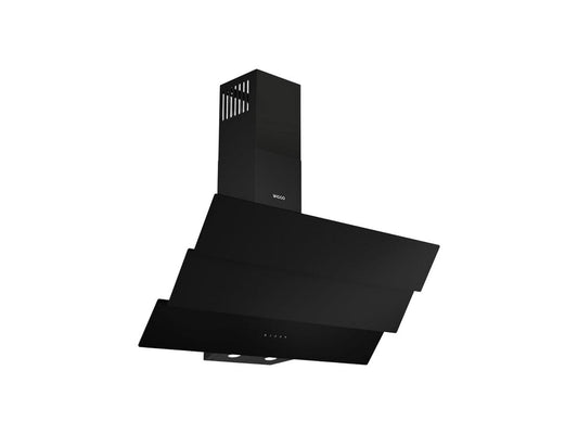 Hotte aspirante inclinée Wiggo - Modèle Triple Glas ECO - 90 cm - Noir