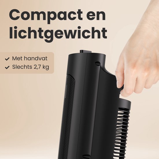 Auronic Fan Heater Pro - Chauffage céramique - Chauffage 2000W - Noir