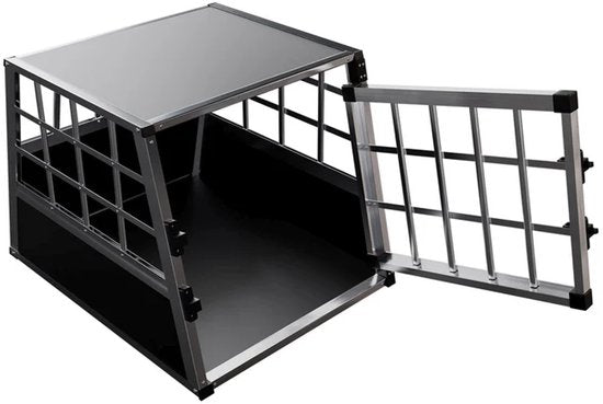 Boîte de transport pour chiens en aluminium - angle d'inclinaision de 75 degrés - taille M - noir/argent