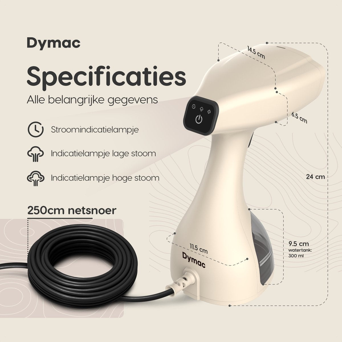 Dymac SilkSteam Fusion - Nettoyeur à vapeur - Vêtements et meubles à la vapeur - Vaporisateur portatif - Vêtements à la vapeur - Brosse à peluches incluse