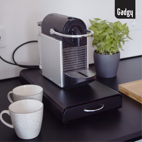 Gadgy Nespresso Capsulehouder met Lade - Koffiecups Houder Nespresso - Koffiehouder voor Nespresso Capsules - 50 Capsules - Cuphouder Zwart