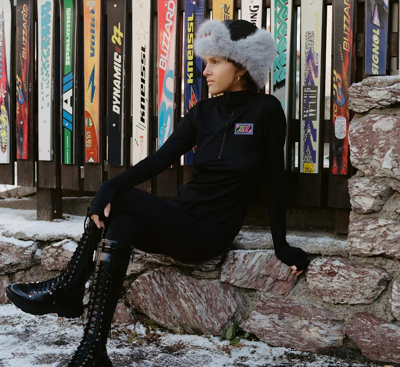 Skiglitz Sisi Legging - Noir - Taille 38 - Legging de ski haute brillance avec logo signature