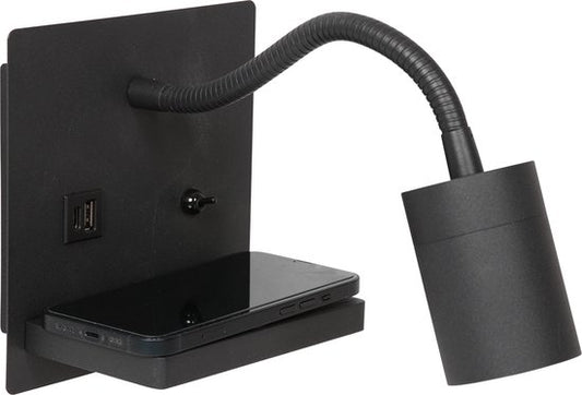 Mexlite applique Upround - noir - métal - 3654ZW