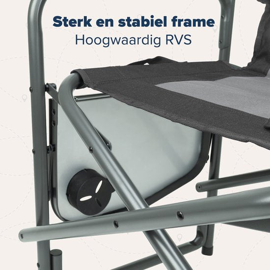 TRVLMORE Chaise de camping - Pliable - Légère - Capacité de charge de 120 kg - Noire