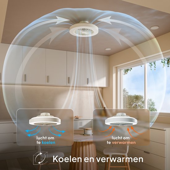 Ventilateur de plafond Avacy avec éclairage - Ventilateur-plafonnier - Plafonnier - LED RGBW - Tuya Wi-Fi Smart - Télécommande - ⌀ 50 cm - Blanc