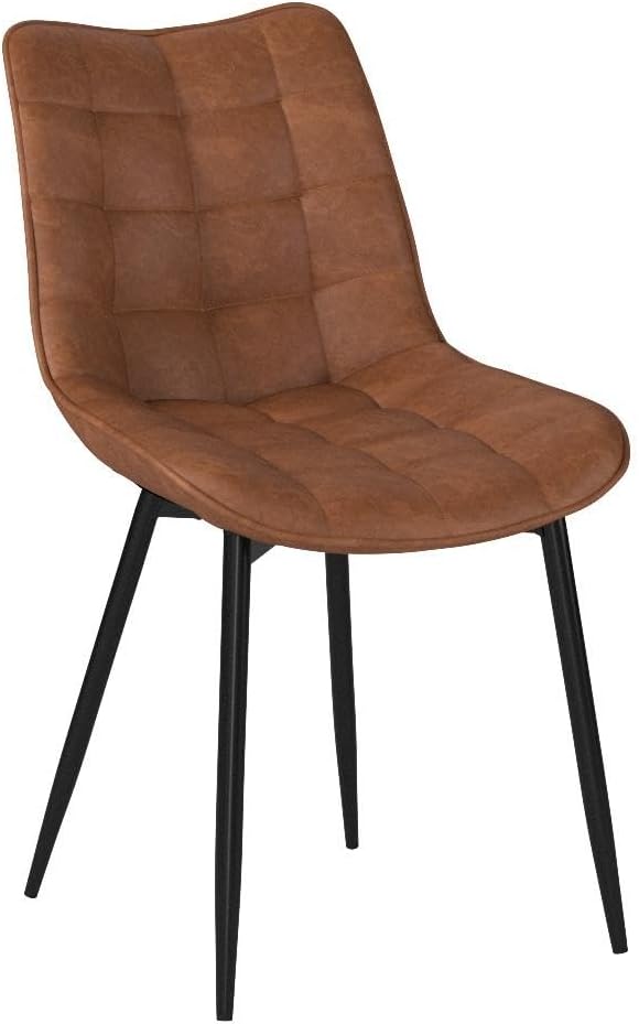 Chaise de salle à manger WOLTU - 46 x 40,5 x 85,5 cm - Simili cuir - Ergonomique - Métal - Marron clair