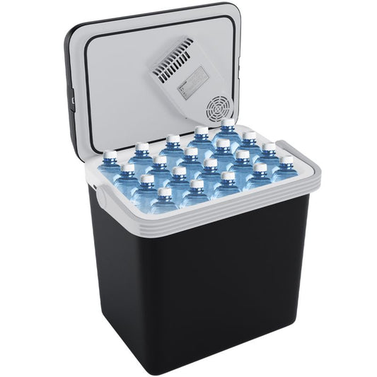 Glacière électrique Auronic 25 litres - Refroidissement et chauffage jusqu'à 65 °C - 12 V et 240 V - 44 x 32 x 44,7 cm - Noir