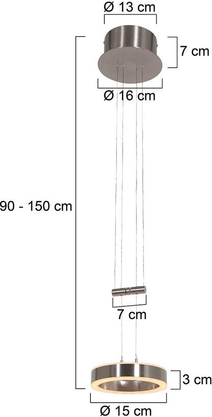 Suspension Piola 3500ST en acier, hauteur réglable, style moderne, Steinhauer