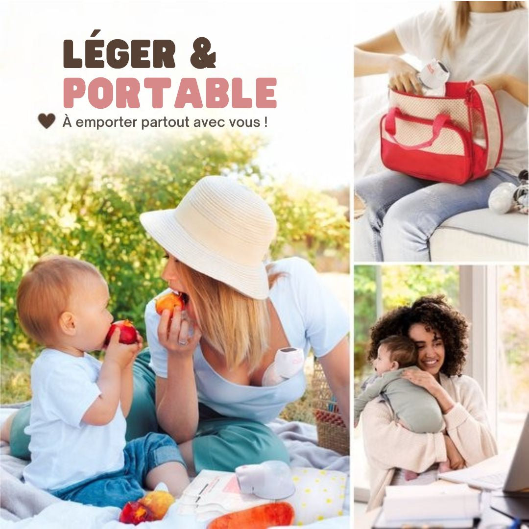 Tire-lait mains libres - Vulpes Goods® BabyCare -Tire-lait électrique sans fil - Double tire-lait électrique - Portable - 2 pièces