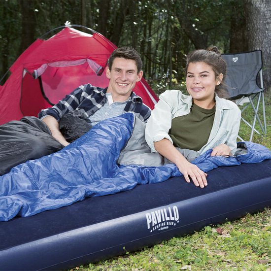 Matelas gonflable Bestway Pavillo à surface floquée - taille queen - 203 x 152 x 22 cm - 67003 - Bleu