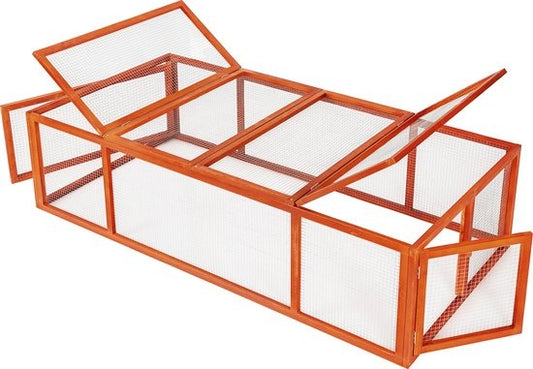 clapier à lapin tectake marron - 404403