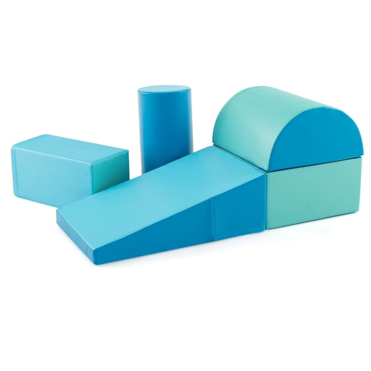 Coast Climbing Blocks Crawl Blocks - Set of 5, Water-resistant, Soft Foam - Various Sizes - PU/EPE Foam - Light Blue