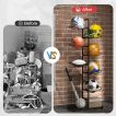 Coast Ball Storage Rack - 7 couches - avec panier latéral - métal - 59 x 24 x 147 cm - noir