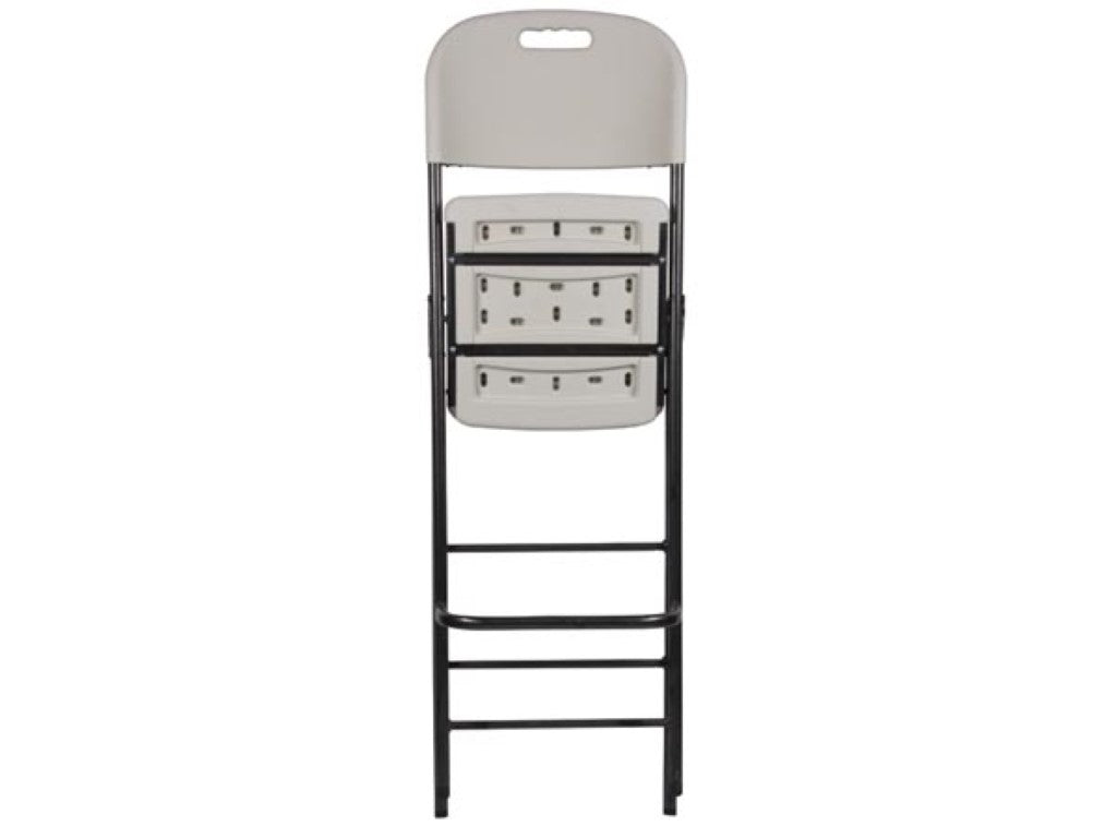 perel tabouret de bar pliable - blanc - 57 x 78 x 114 cm - avec dossier et repose-pieds - pour l'intérieur et l'extérieur - capacité de charge 200 kg