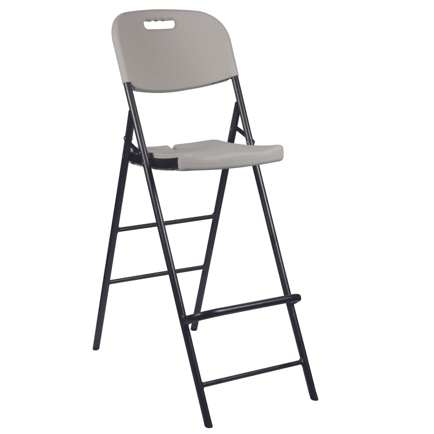 perel tabouret de bar pliable - blanc - 57 x 78 x 114 cm - avec dossier et repose-pieds - pour l'intérieur et l'extérieur - capacité de charge 200 kg
