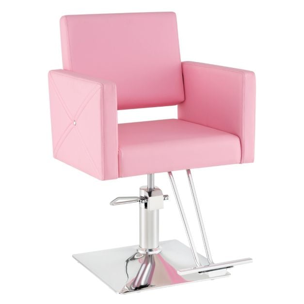 Coast Barber Chair Pink - Chaise de salon hydraulique avec repose-pieds - 63.5 x 79 x 94.5-110 c
