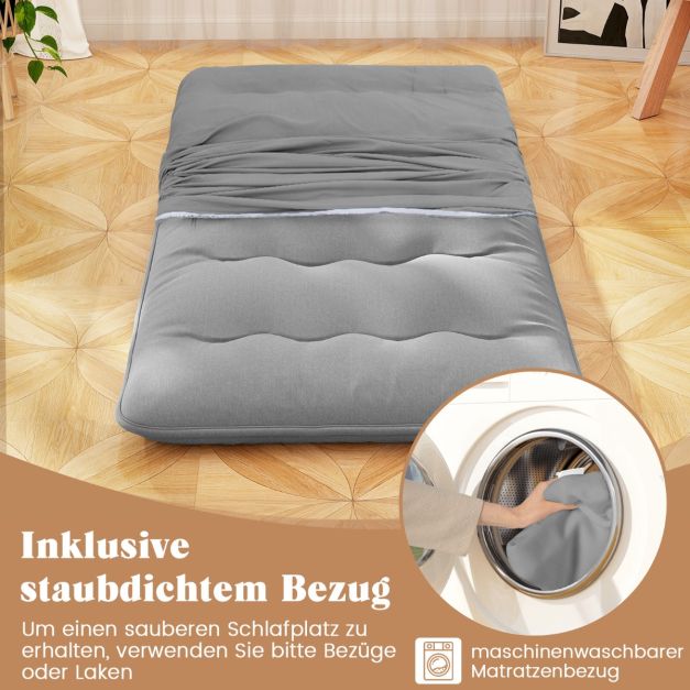 Matelas Futon japonais Coast - Matelas Tatami enroulable avec housse lavable et sac de transport - 90/140 x 200 x 10 cm