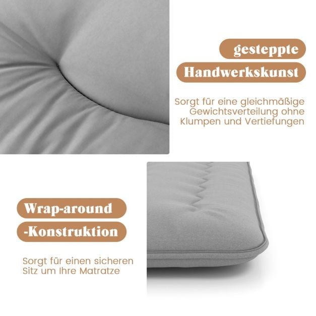 Matelas Futon japonais Coast - Matelas Tatami enroulable avec housse lavable et sac de transport - 90/140 x 200 x 10 cm