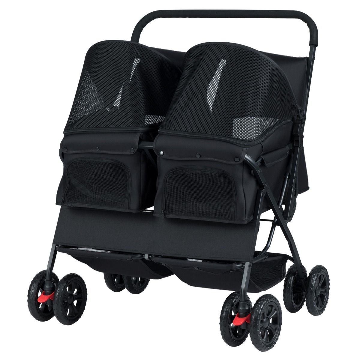 Coast Double Dog Buggy Black - 80 x 72 x 101 cm - pliable avec 2 sièges