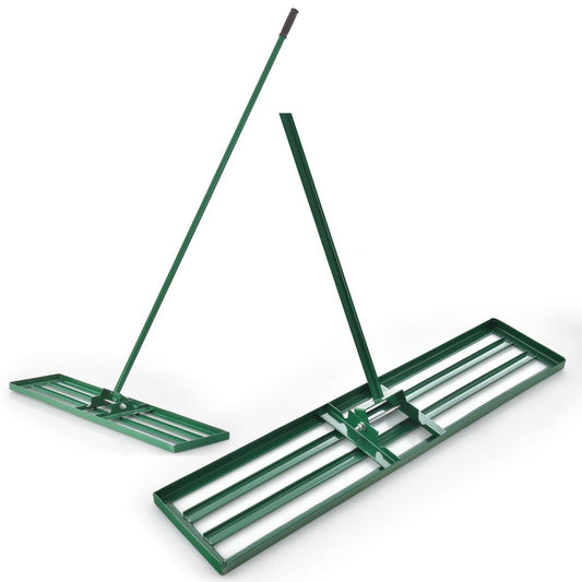 Râteau à gazon - Râteau à gazon à manche ergonomique - 91 cm x 25 cm - Vert