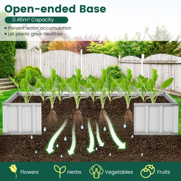 Coast Mini Greenhouse Green/Silver - Lit de jardin surélevé avec porte enroulable, gants et 8 étiquettes en T - 174 x 90 x 70 cm