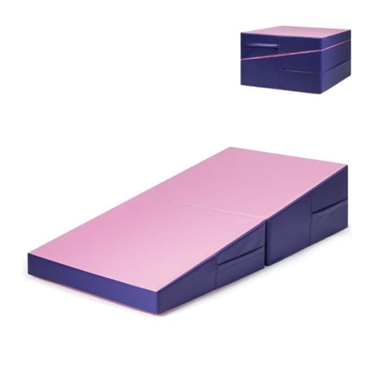 Coast Wedge Gymnastics Mat Pink/Purple - Tapis d'entraînement pliable 2 en 1 avec poignées - 150 x 75 x 36 cm