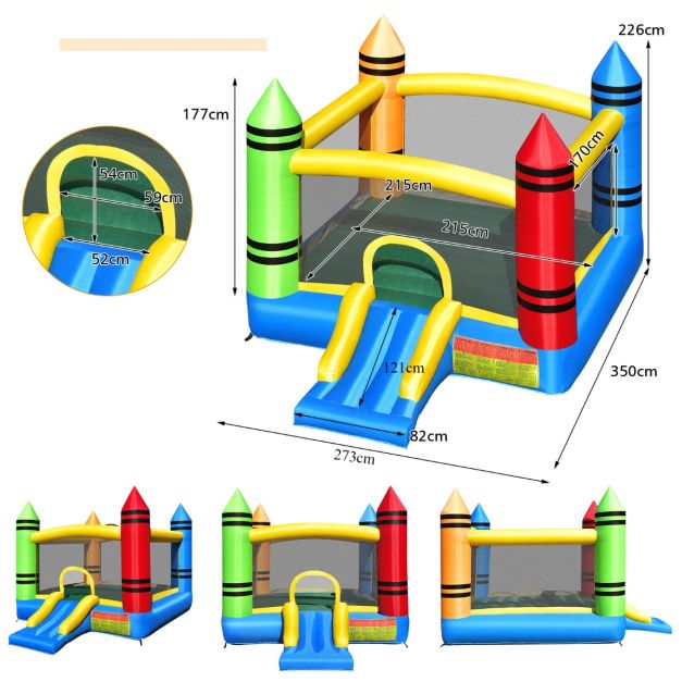 Coast Bouncy Castle Multicolor - Château gonflable avec toboggan et balles - 350 x 273 x 226 cm