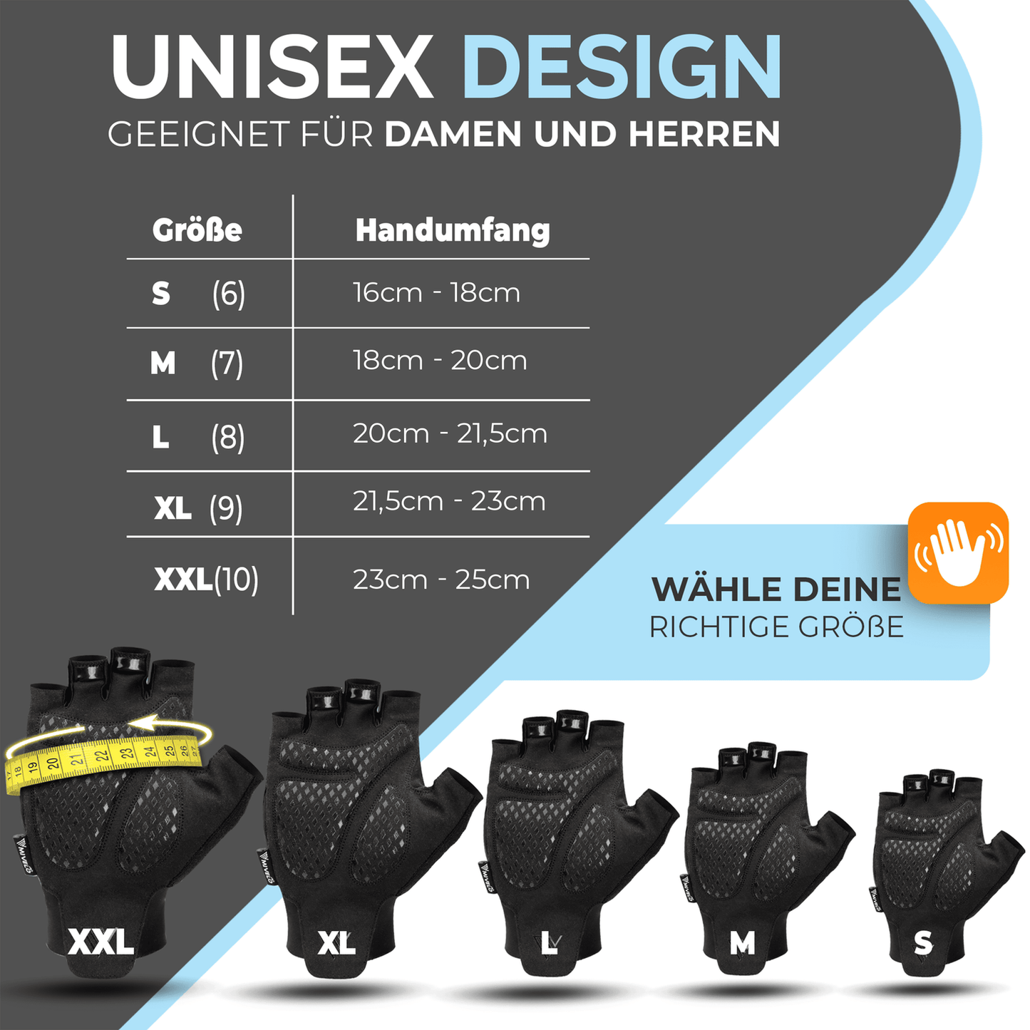 MIVELO Gants de cyclisme rembourrés - Modèle d'été - Respirant et sans doigts - Forte adhérence - Noir - Taille S
