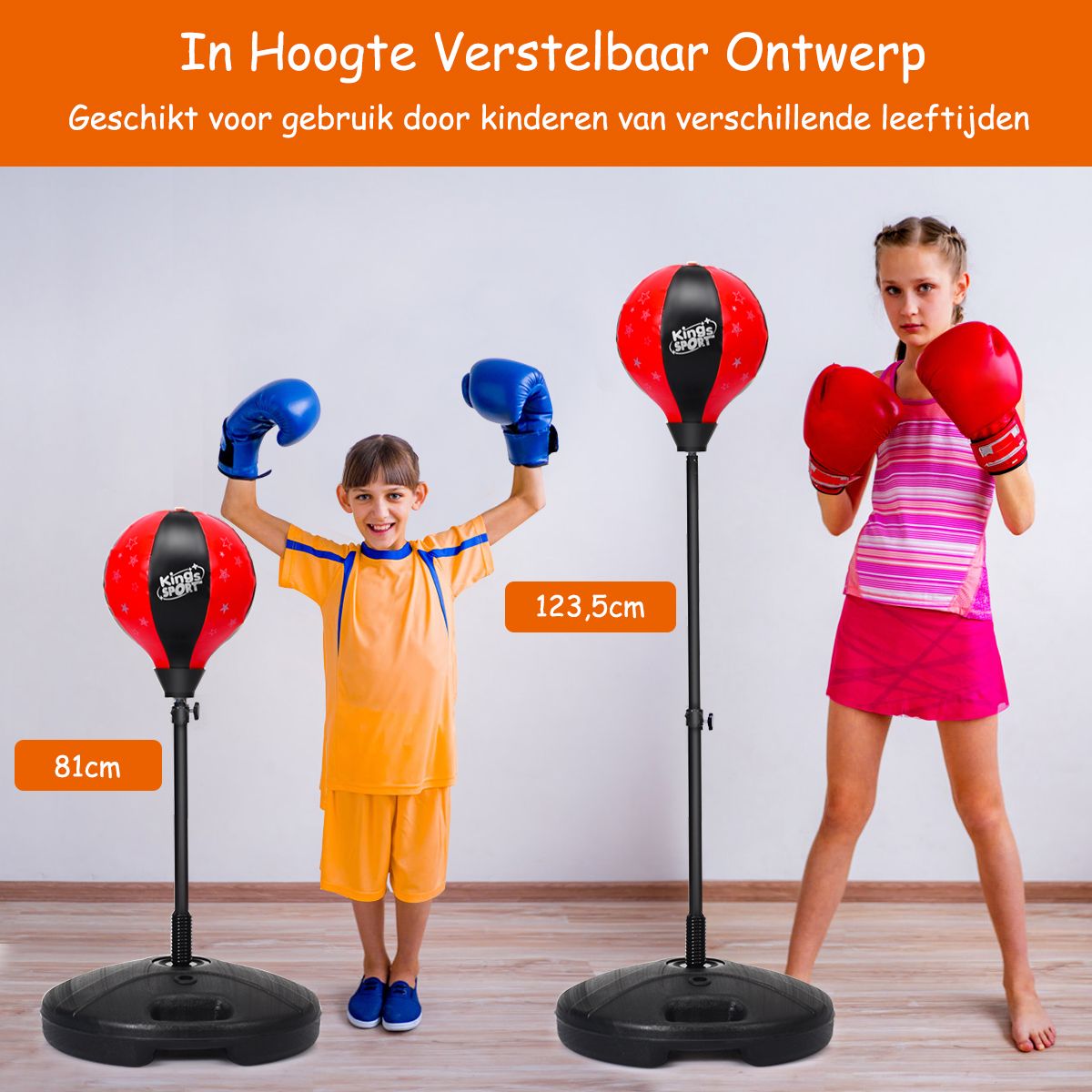 Coast Children's Boxing Set Adjustable Boxing Ball Holder with Gloves and Pump 81-123.5 cm Black/Red