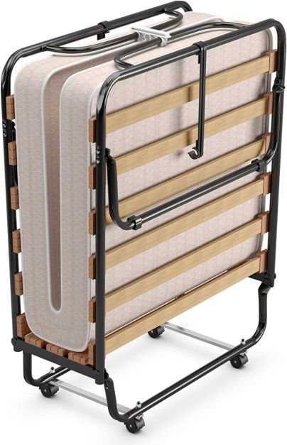 Lit Coast - Pliable - Jusqu'à 120kg. - Matelas à mémoire de forme inclus - 80 x 190 x 39 cm - Beige
