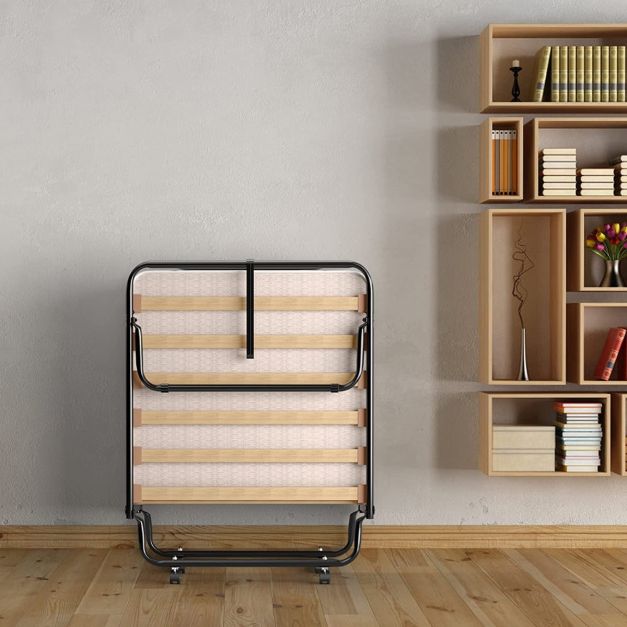 Lit Coast - Pliable - Jusqu'à 120kg. - Matelas à mémoire de forme inclus - 80 x 190 x 39 cm - Beige