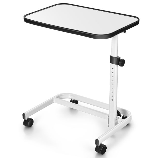 Table de lit Coast - réglable et inclinable - jusqu'à 20 kg - 61 x 43,5 x 73-93 cm - blanc