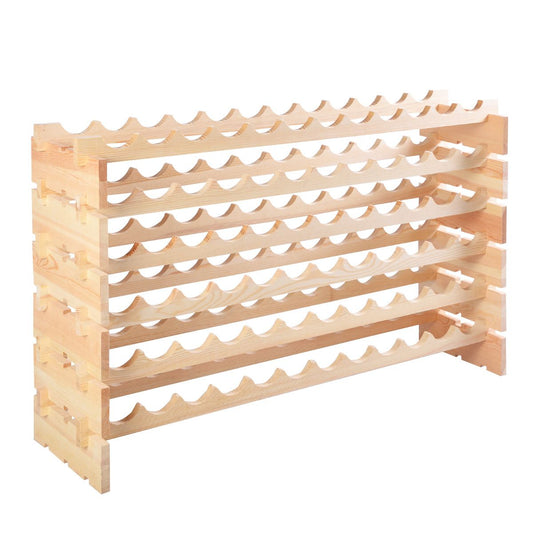 Coast Wooden Bottle Rack - Capacité pour 72 bouteilles - 6 niveaux - 119 x 29 x 72 cm - Bois de pin