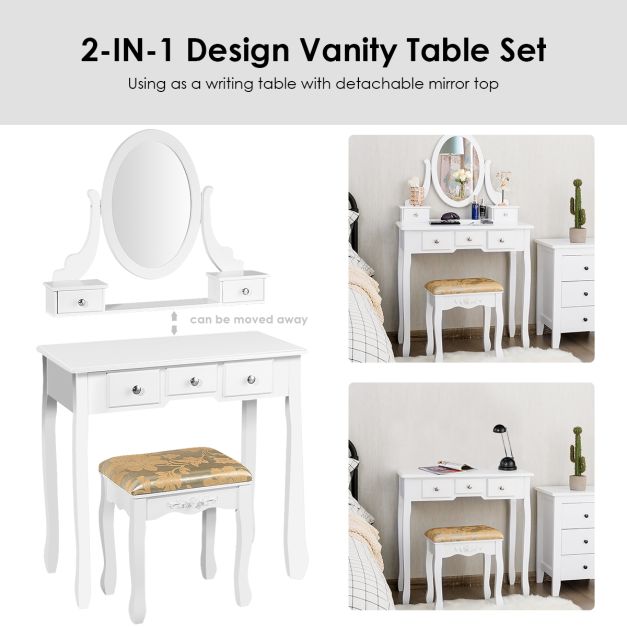 Coast Table à langer - Rotation 360° - MDF - Tabouret inclus - 80 x 40 x 136 cm - Blanc
