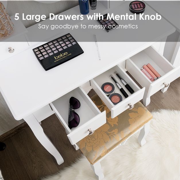 Coast Table à langer - Rotation 360° - MDF - Tabouret inclus - 80 x 40 x 136 cm - Blanc