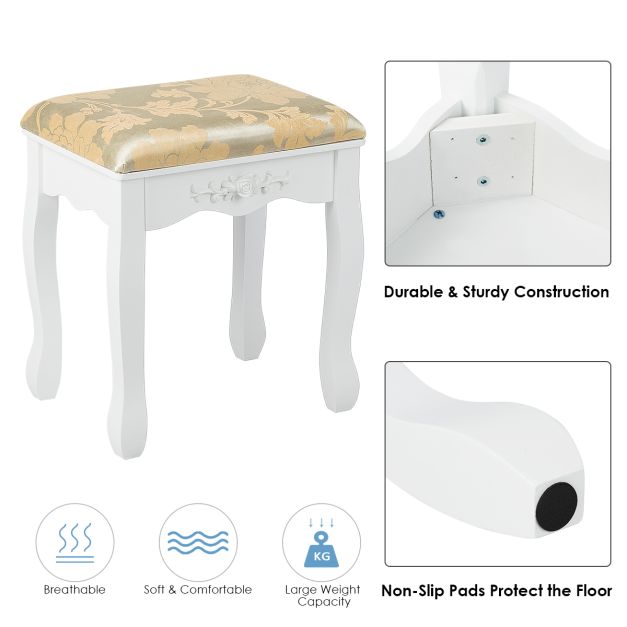 Coast Table à langer - Rotation 360° - MDF - Tabouret inclus - 80 x 40 x 136 cm - Blanc